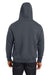 Harriton M711/M711T Mens Climabloc Water Resistant Full Zip Hooded Sweatshirt Hoodie Dark Charcoal Grey Model Back