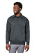 Harriton M712 Mens Climabloc Water Resistant 1/4 Zip Sweatshirt Dark Charcoal Grey Model Front