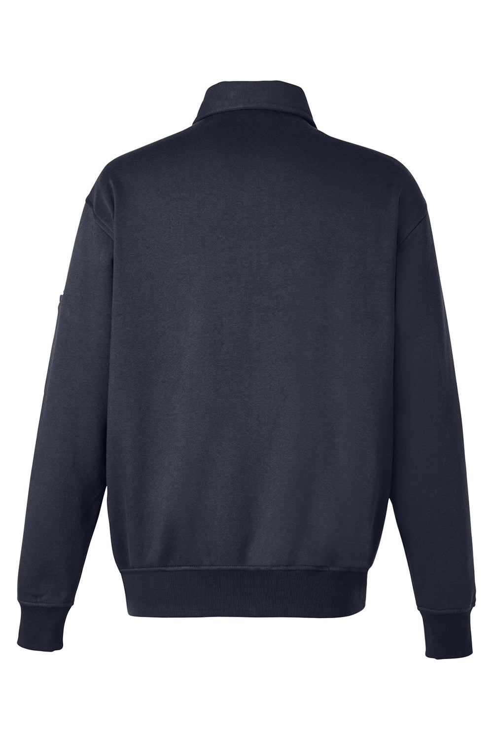 Harriton M712 Mens Climabloc Water Resistant 1/4 Zip Sweatshirt Dark Navy Blue Flat Back