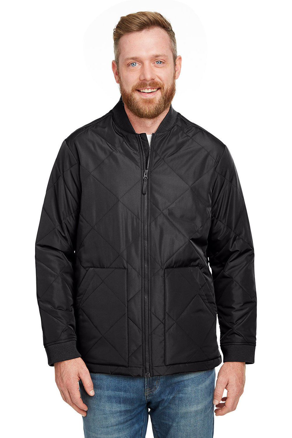 Harriton M715 Mens Dockside Water Resistant Insulated Full Zip Jacket Dark Charcoal Grey Model Front