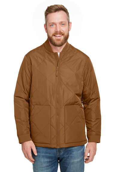 Harriton M715 Mens Dockside Water Resistant Insulated Full Zip Jacket Duck Brown Model Front