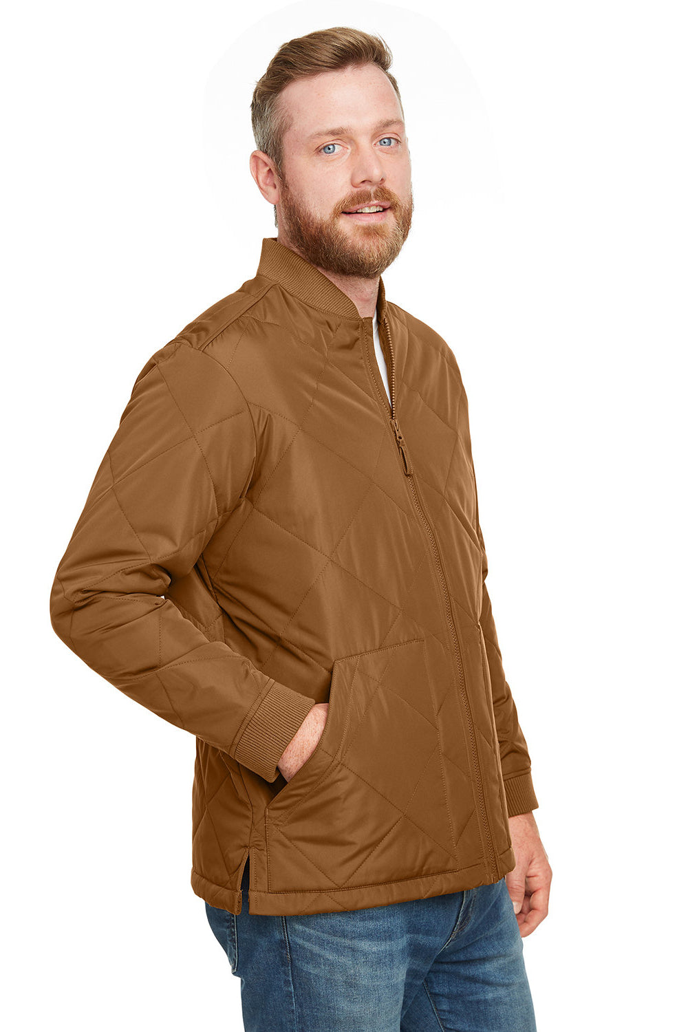 Harriton M715 Mens Dockside Water Resistant Insulated Full Zip Jacket Duck Brown Model 3q