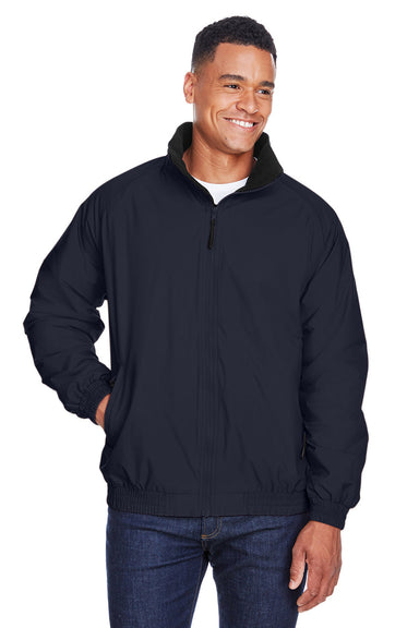 Harriton M740 Mens Wind & Water Resistant Full Zip Jacket Navy Blue Model Front