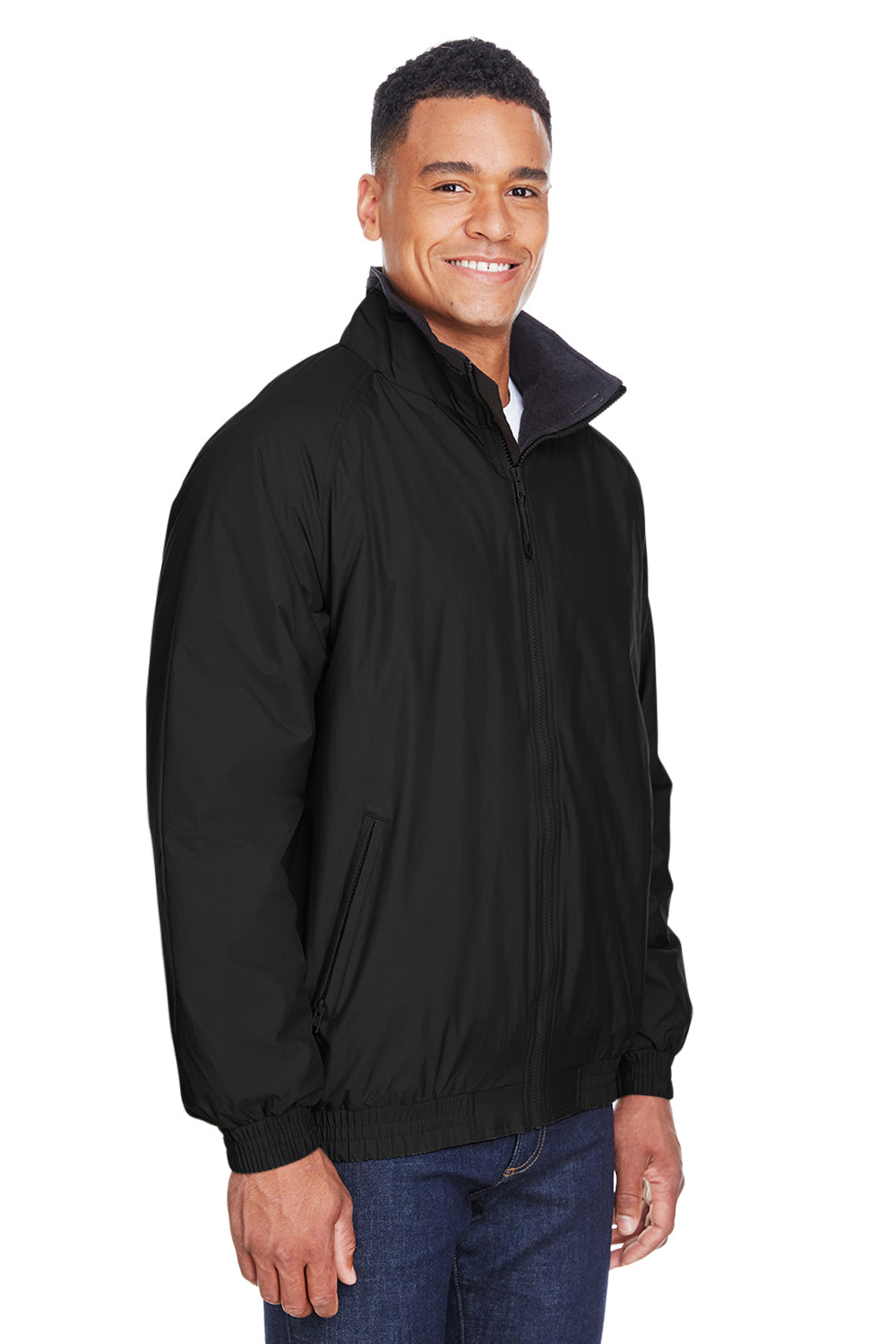 Harriton M740 Mens Wind & Water Resistant Full Zip Jacket Black Model 3q