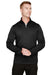 Harriton M748 Mens Advantage Performance Moisture Wicking 1/4 Zip Sweatshirt Black Model Front