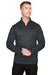 Harriton M748 Mens Advantage Performance Moisture Wicking 1/4 Zip Sweatshirt Dark Charcoal Grey Model Front