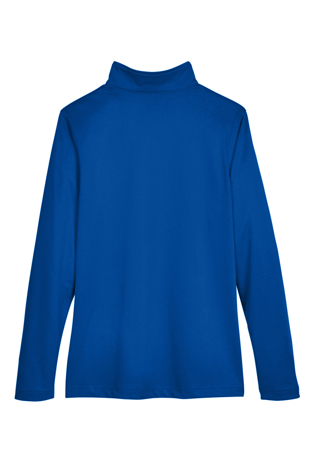 Harriton M748W Womens Advantage Performance Moisture Wicking 1/4 Zip Sweatshirt True Royal Blue Flat Back