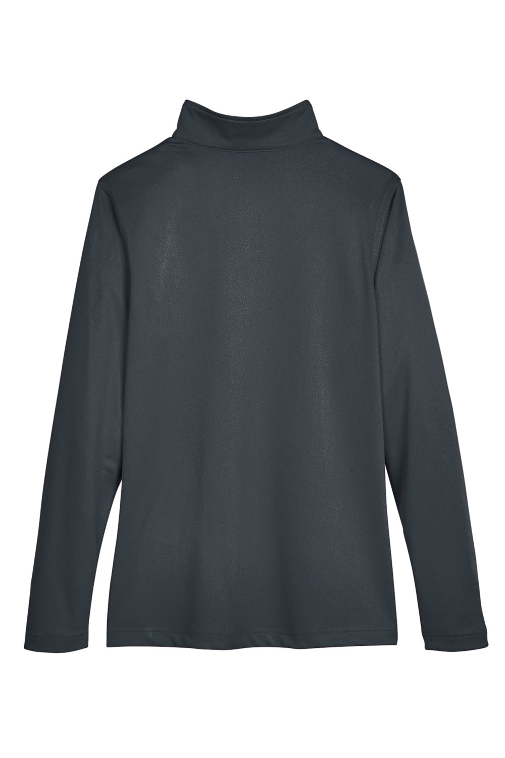 Harriton M748W Womens Advantage Performance Moisture Wicking 1/4 Zip Sweatshirt Dark Charcoal Grey Flat Back