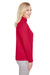 Harriton M748W Womens Advantage Performance Moisture Wicking 1/4 Zip Sweatshirt Red Model Side