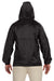 Harriton M750 Mens Packable Wind & Water Resistant 1/4 Zip Hooded Jacket Black Model Back