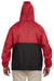 Harriton M750 Mens Packable Wind & Water Resistant 1/4 Zip Hooded Jacket Red/Black Model Back