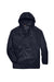 Harriton M750 Mens Packable Wind & Water Resistant 1/4 Zip Hooded Jacket Navy Blue Flat Front