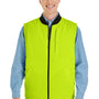 Harriton Mens Dockside Reversible Water Resistant Full Zip Vest - Black/Safety Yellow