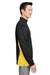 Harriton M786 Mens Flash Performance Moisture Wicking Colorblock 1/4 Zip Sweatshirt Black/Sunray Yellow Model Side