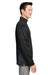 Harriton M786 Mens Flash Performance Moisture Wicking Colorblock 1/4 Zip Sweatshirt Black/Dark Charcoal Grey Model Side