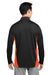 Harriton M786 Mens Flash Performance Moisture Wicking Colorblock 1/4 Zip Sweatshirt Black/Team Orange Model Back