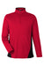 Harriton M786 Mens Flash Performance Moisture Wicking Colorblock 1/4 Zip Sweatshirt Red/Black Flat Front