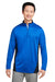 Harriton M786 Mens Flash Performance Moisture Wicking Colorblock 1/4 Zip Sweatshirt True Royal Blue/Black Model Front