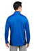 Harriton M786 Mens Flash Performance Moisture Wicking Colorblock 1/4 Zip Sweatshirt True Royal Blue/Black Model Back