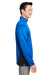 Harriton M786 Mens Flash Performance Moisture Wicking Colorblock 1/4 Zip Sweatshirt True Royal Blue/Black Model Side