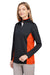 Harriton M786W Womens Flash Performance Moisture Wicking Colorblock 1/4 Zip Sweatshirt Black/Team Orange Model 3q