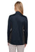 Harriton M786W Womens Flash Performance Moisture Wicking Colorblock 1/4 Zip Sweatshirt Dark Navy Blue/Dark Charcoal Grey Model Back