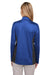 Harriton M786W Womens Flash Performance Moisture Wicking Colorblock 1/4 Zip Sweatshirt True Royal Blue/Black Model Back