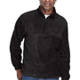 Harriton Mens Pill Resistant Fleece 1/4 Zip Sweatshirt w/ Pockets - Black