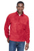 Harriton M980 Mens Pill Resistant Fleece 1/4 Zip Sweatshirt Red Model Front