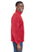 Harriton M980 Mens Pill Resistant Fleece 1/4 Zip Sweatshirt Red Model Side