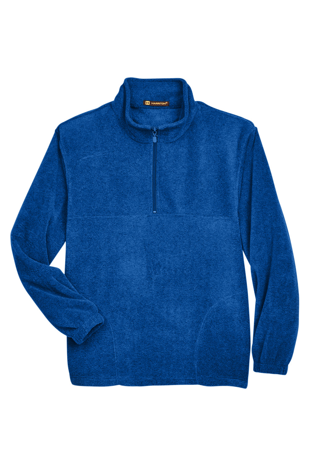 Harriton M980 Mens Pill Resistant Fleece 1/4 Zip Sweatshirt True Royal Blue Flat Front