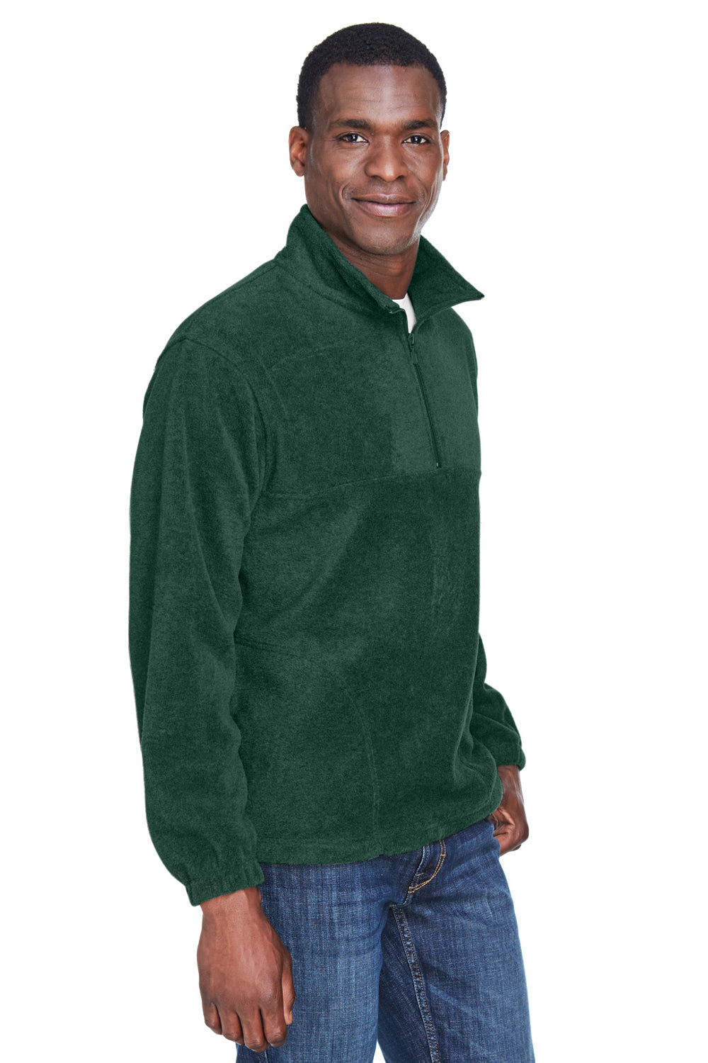 Harriton M980 Mens Pill Resistant Fleece 1/4 Zip Sweatshirt Hunter Green Model 3q