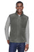 Harriton M985 Mens Pill Resistant Fleece Full Zip Vest Charcoal Grey Model Front