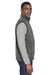 Harriton M985 Mens Pill Resistant Fleece Full Zip Vest Charcoal Grey Model Side