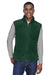 Harriton M985 Mens Pill Resistant Fleece Full Zip Vest Hunter Green Model Front