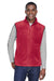 Harriton M985 Mens Pill Resistant Fleece Full Zip Vest Red Model Front