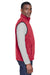 Harriton M985 Mens Pill Resistant Fleece Full Zip Vest Red Model Side