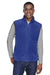 Harriton M985 Mens Pill Resistant Fleece Full Zip Vest True Royal Blue Model Front