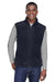 Harriton M985 Mens Pill Resistant Fleece Full Zip Vest Navy Blue Model Front