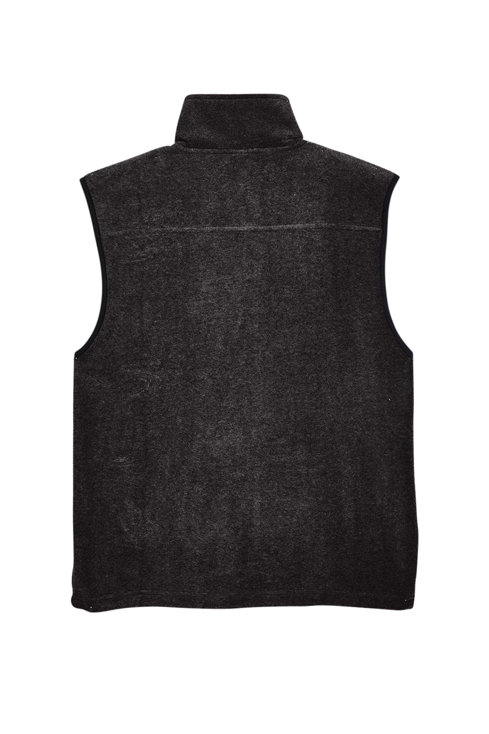 Harriton M985 Mens Pill Resistant Fleece Full Zip Vest Black Flat Back