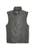 Harriton M985 Mens Pill Resistant Fleece Full Zip Vest Charcoal Grey Flat Front