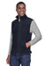 Harriton M985 Mens Pill Resistant Fleece Full Zip Vest Navy Blue Model 3q