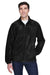 Harriton M990/M990T Mens Pill Resistant Fleece Full Zip Jacket Black Model Front