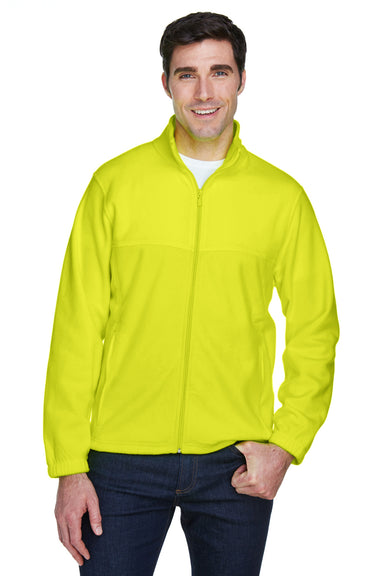 Harriton M990/M990T Mens Pill Resistant Fleece Full Zip Jacket Safety Yellow Model Front