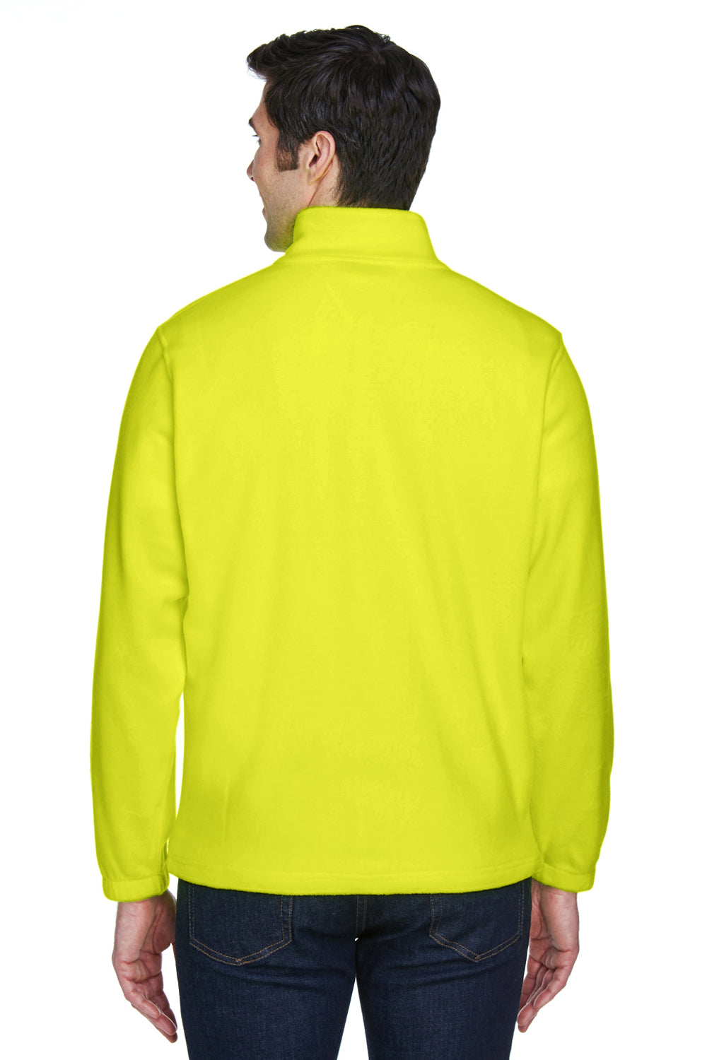 Harriton M990/M990T Mens Pill Resistant Fleece Full Zip Jacket Safety Yellow Model Back