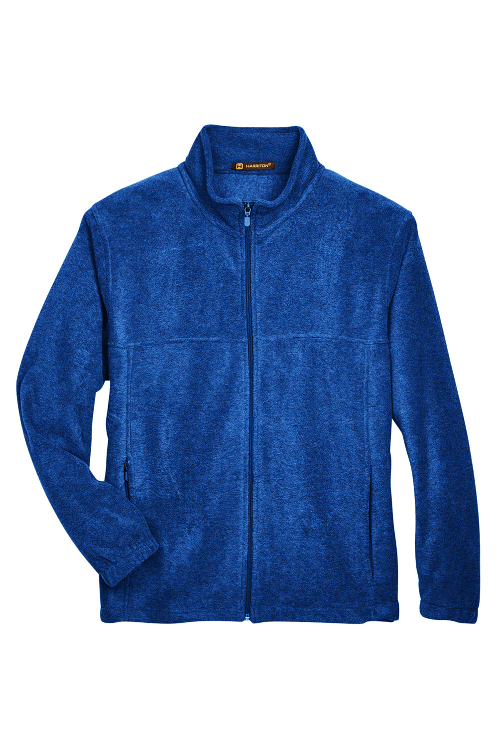 Harriton M990/M990T Mens Pill Resistant Fleece Full Zip Jacket True Royal Blue Flat Front