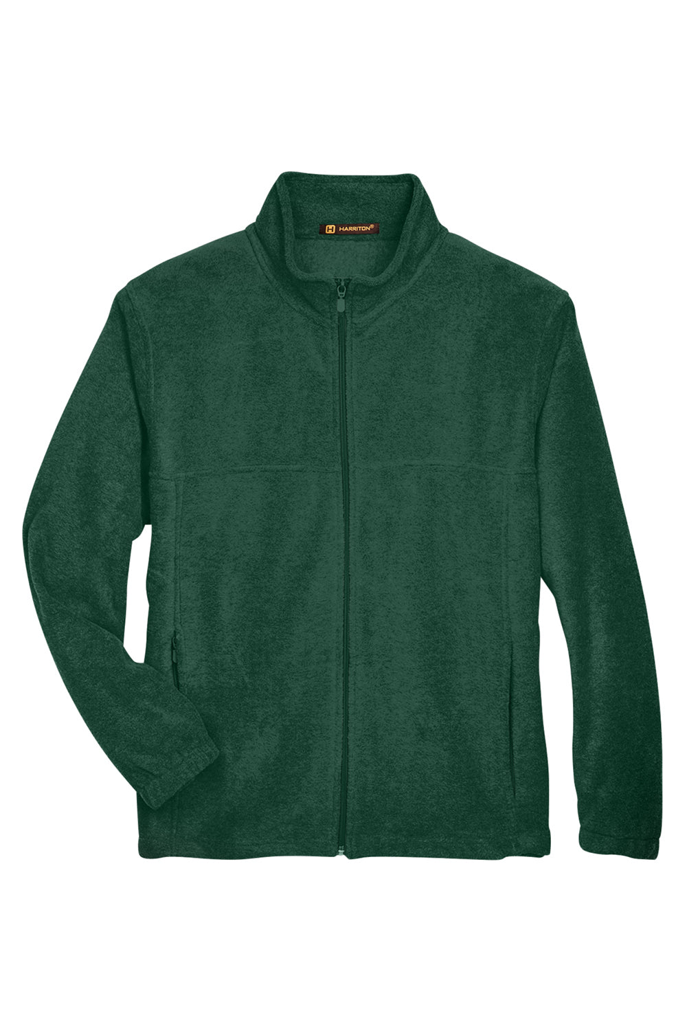 Harriton M990/M990T Mens Pill Resistant Fleece Full Zip Jacket Hunter Green Flat Front