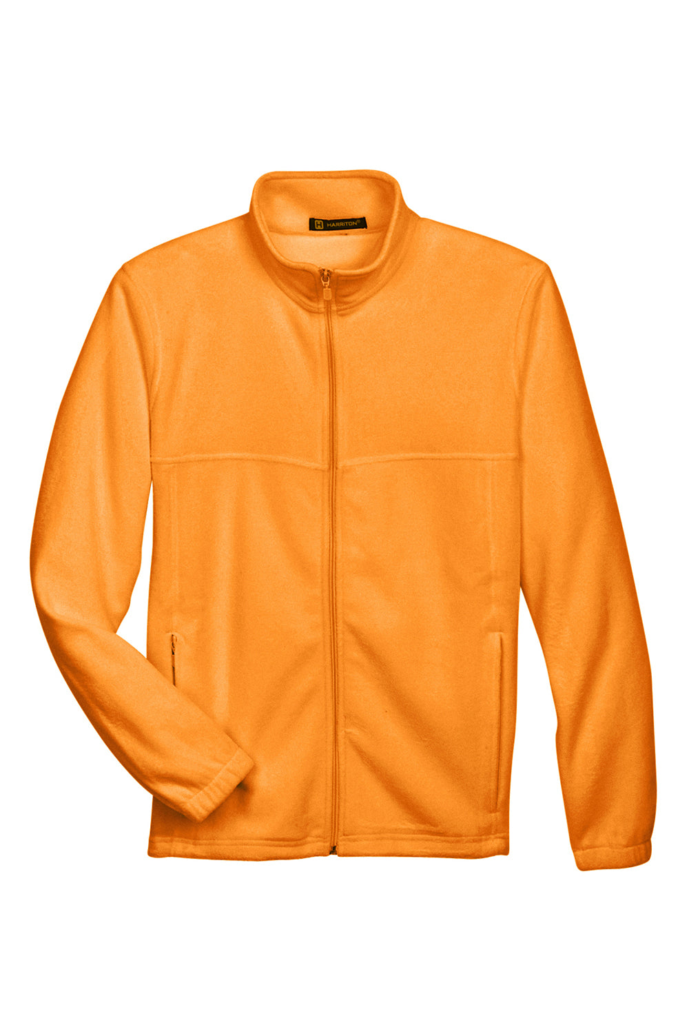 Harriton M990/M990T Mens Pill Resistant Fleece Full Zip Jacket Safety Orange Flat Front