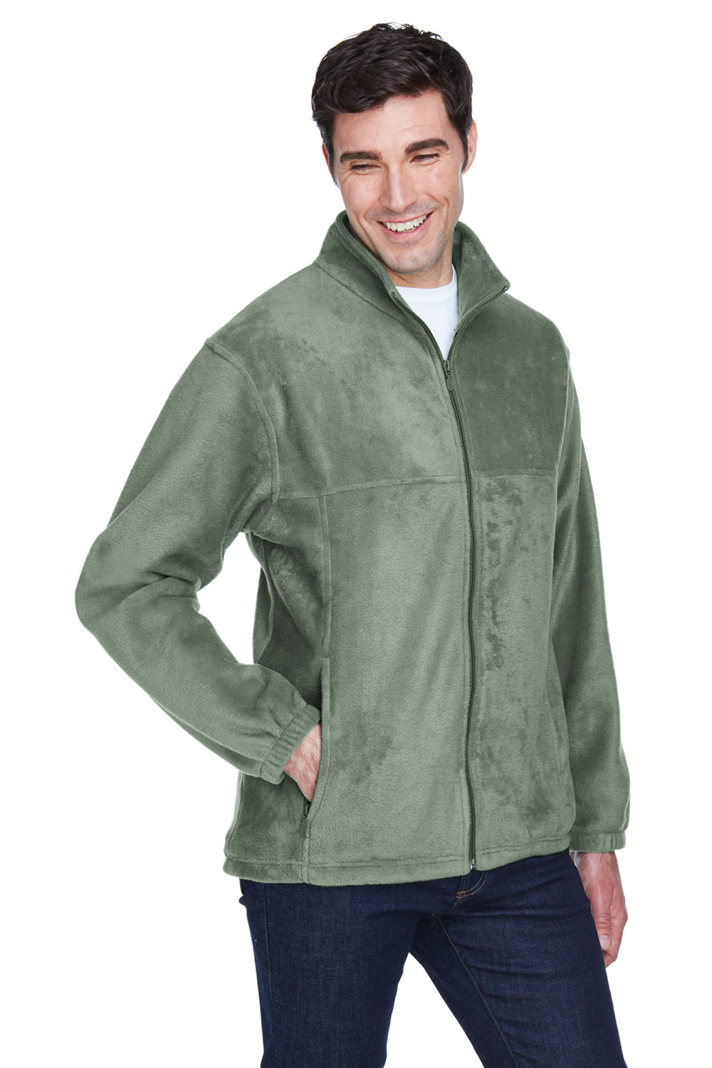 Harriton M990/M990T Mens Pill Resistant Fleece Full Zip Jacket Dill Green Model 3q