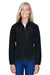 Harriton M990W Womens Pill Resistant Fleece Full Zip Jacket Black Model Front